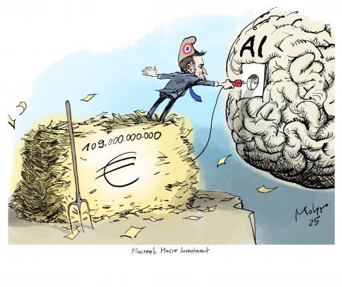 Macron connects a billion dollar package to the AI's brain.