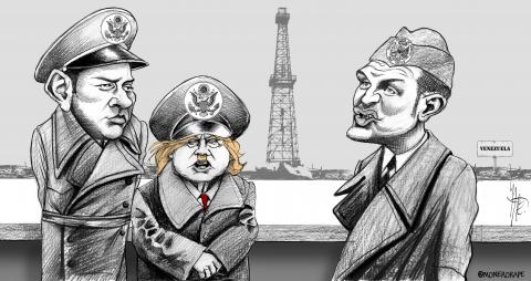 Just like the Nazis did, Trump and his cabinet have invaded a sovereign country with the sole interest of conquering, looting, and stealing.