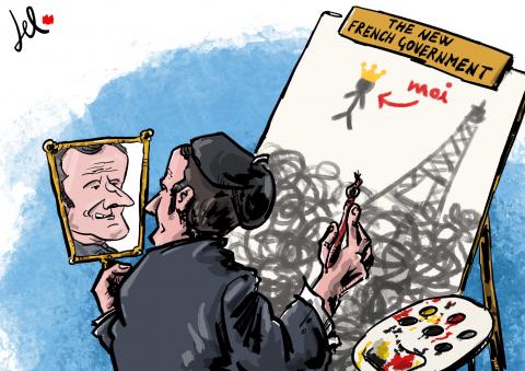 macron cartoon del rosso