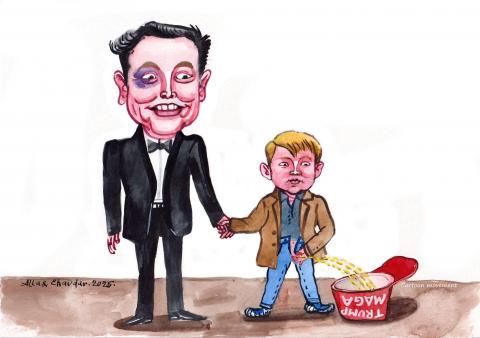 Musk and his son Little X
