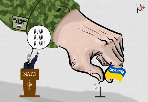 cartoon by emanuele del rosso about putin and ukraine