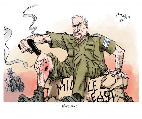 The brutal Gaza war in response to the brutal Hamas terror is like Israel (Netanjahu) shooting itself in the foot.