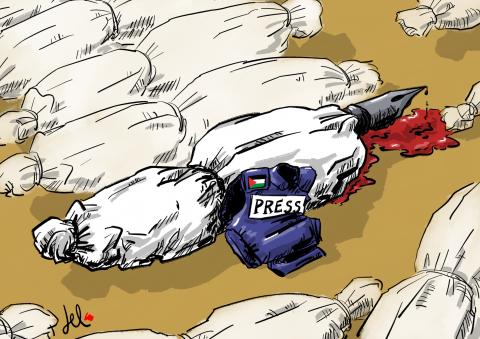 journalists killed in wars and gaza del rosso cartoon