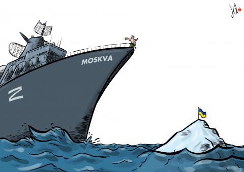 cartoon by emanuele del rosso about putin russia and ukraine
