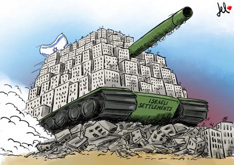 israeli settlements as a warfare del rosso cartoon