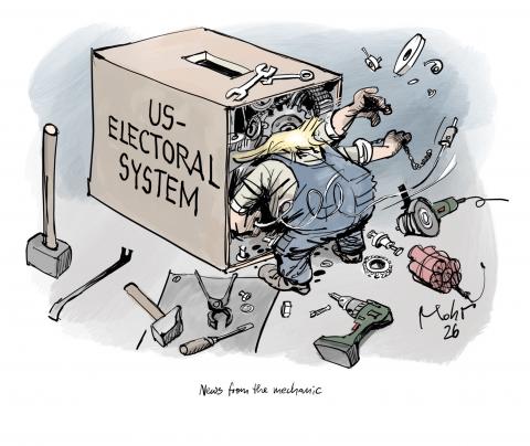 Trump working on the US-electoral system.