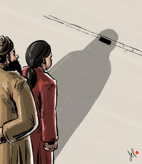 cartoon by emanuele del rosso about afghanistan and talibans
