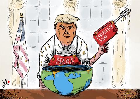 trump tariffs del rosso cartoon