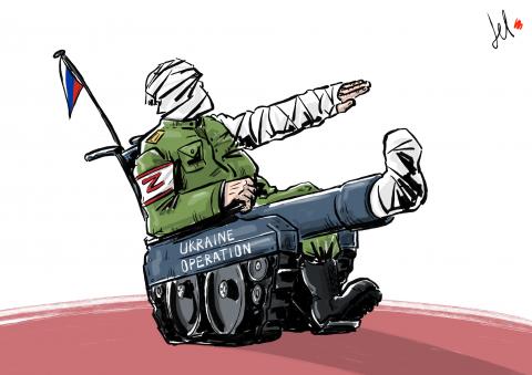 cartoon by emanuele del rosso about russia and ukraine