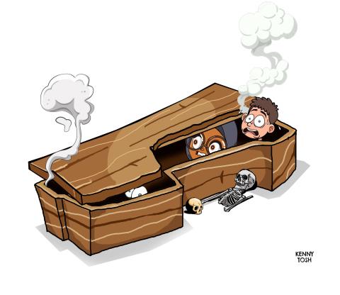 Living while dead and dead while living