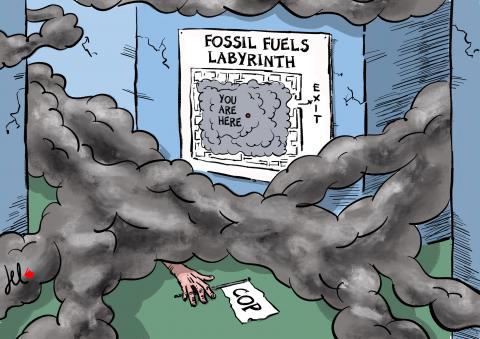 cartoon about cop and fossil fuels