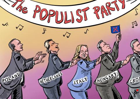 populists europe poland del rosso cartoon