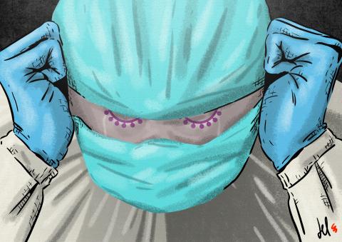 cartoon by emanuele del rosso about coronavirus