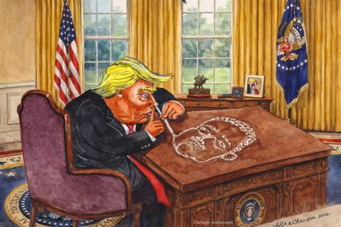 Trump snorts cocaine in the Oval Office