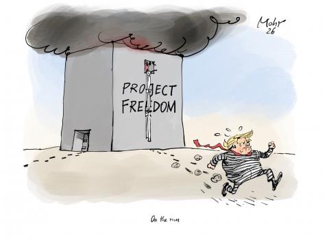 Trump escaping from prison.