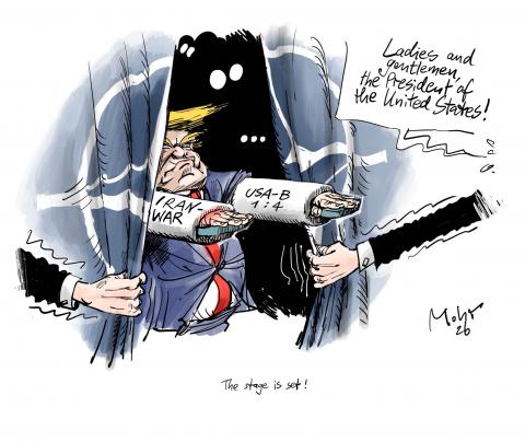 A wounded Trump passes through the NATO-curtain.