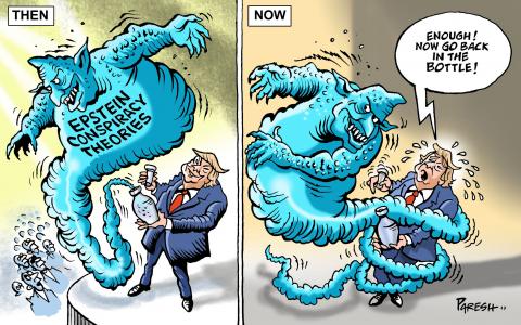 Trump and Epstein theory genie