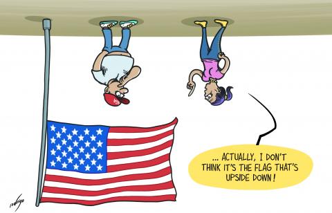 Hanging the United States flag upside down