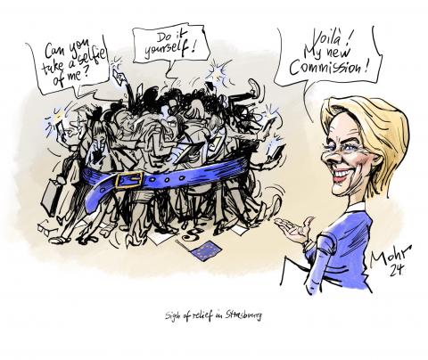 Ursula von der Leyen presents her newly elected commission.