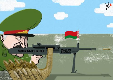 cartoon by emanuele del rosso about belarus and lukashenko