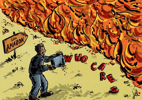 amazon fires del rosso cartoon