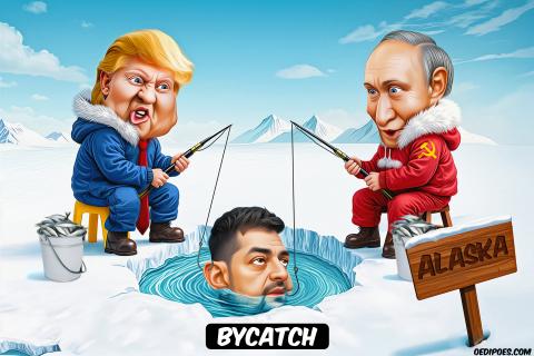 Trump and Putin ice fishing