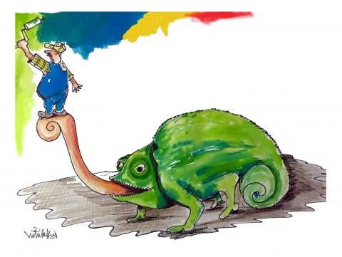 chameleon squirming