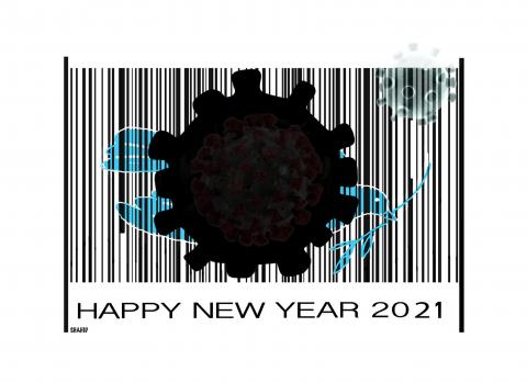 Corona damaged economy barcode !