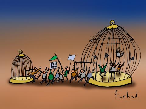 Cartoon about freedom