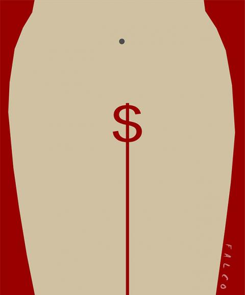 Cartoon about sex and money