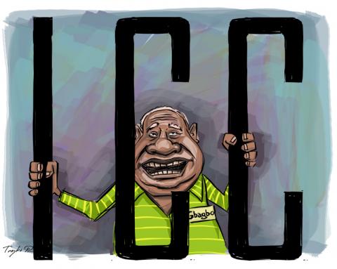 Cartoon about Gbagbo and the ICC