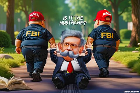 John Bolton being dragged by FBI agents