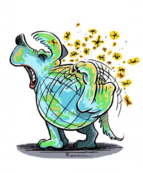 Planet earth fighting the human plague.