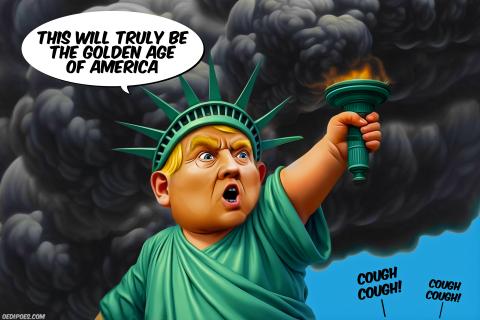Trump as Lady Liberty