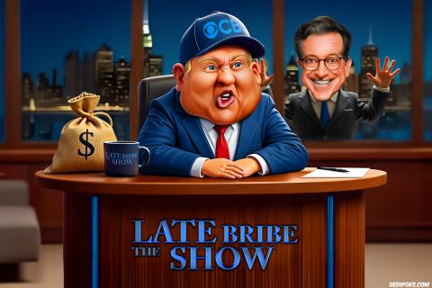 Trump and Colbert in The Late Show