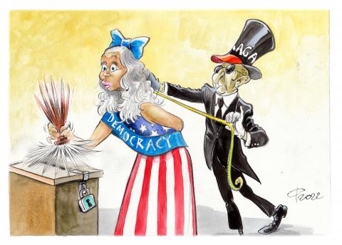 Cartoon about the US midterm elections