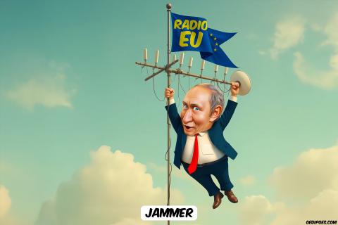 Putin hangs in a transmitting antenna