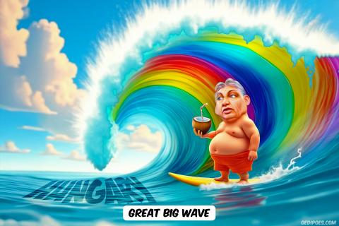 Viktor Orban surfing