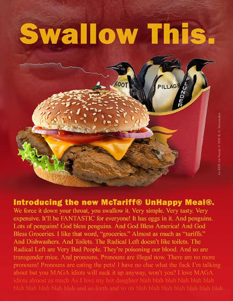 "Swallow This" ad parody.