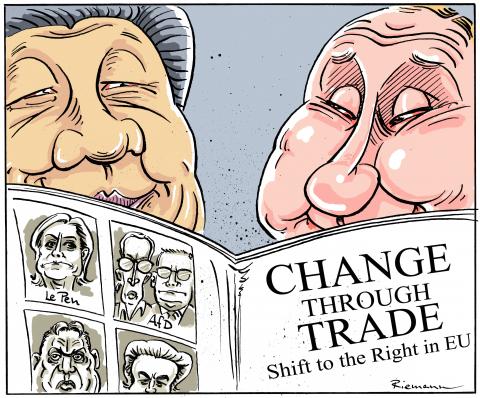 Putin and Xi are happy about shift to right in Europe.