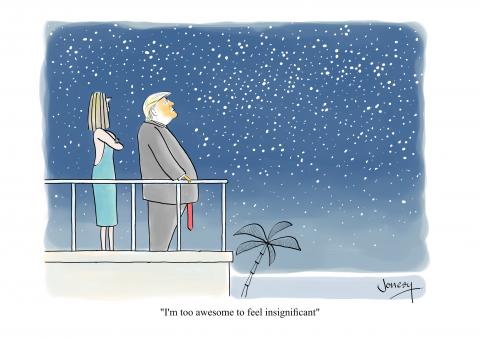 Trump boasts as he and Melania look up at the stars