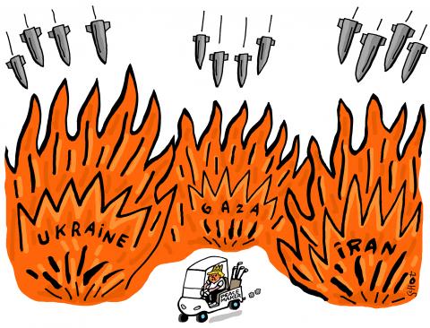 war wages in Ukraine/Gaza/Iran