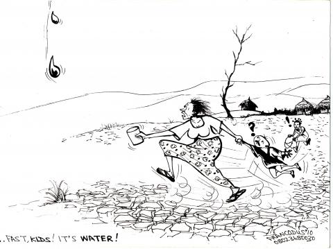 …fast, kids! It's water!