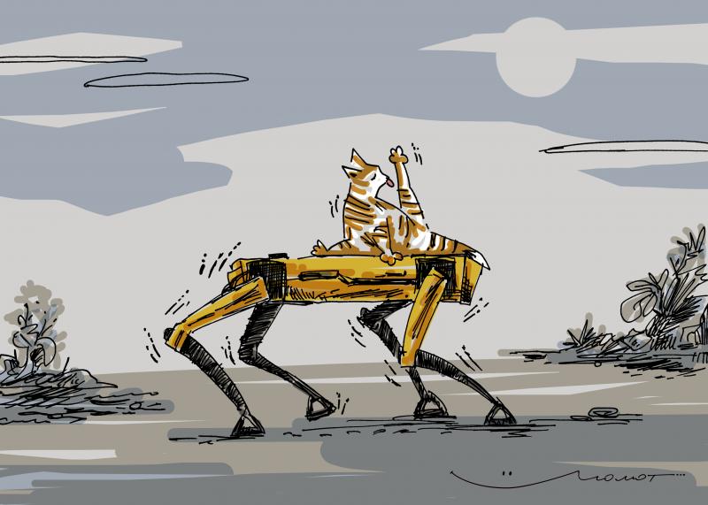 Robot dog AI cat ignore