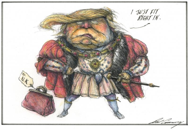 Trump dressed as Henry VIII.