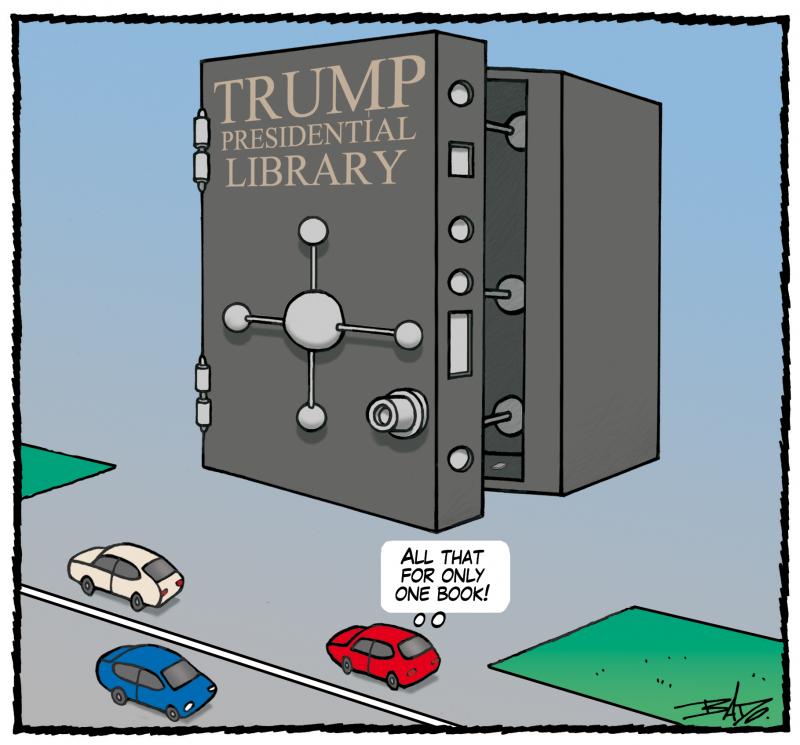 So far the Library contains a plane and loads of cash.
