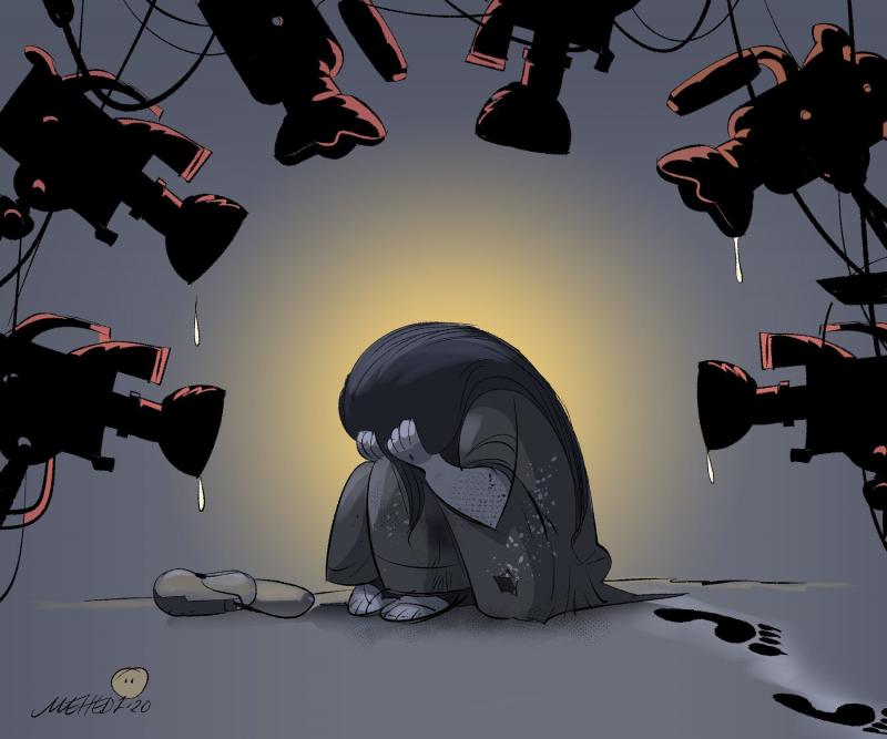 A Cartoon on rape victim and media