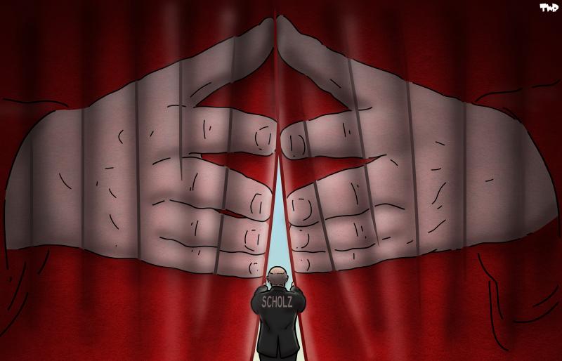 Cartoon about the farewell of Merkel