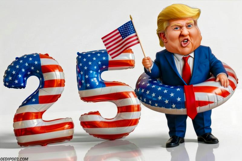 Trump waving flag