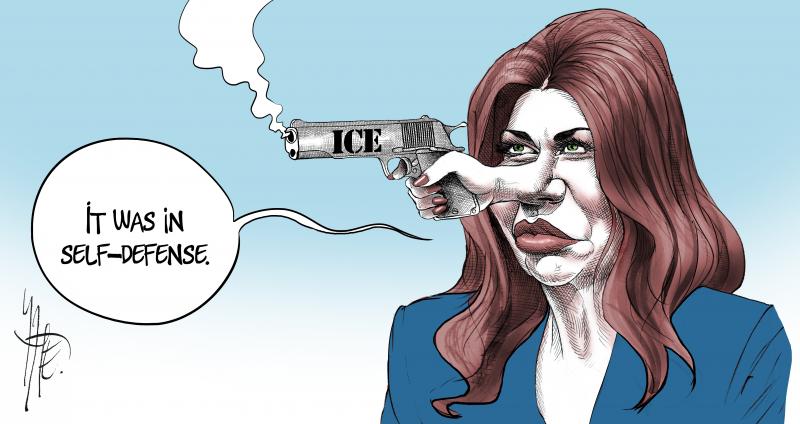 Kristi Noem justifies and defends her ICE agents for the murder of an innocent woman who was fleeing from them.